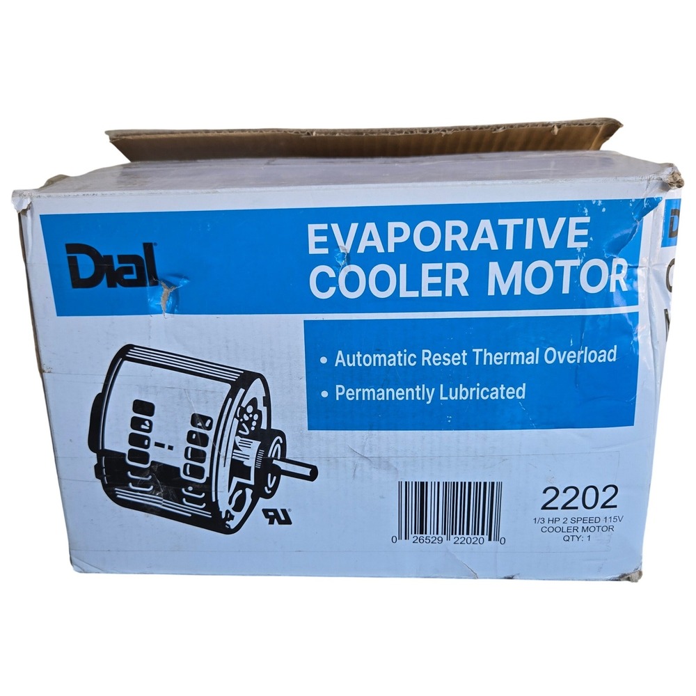 Dial Evaporative Cooler Motor 1/3 HP 2-Speed 115V 1/2" Shaft 56Z Frame Tested